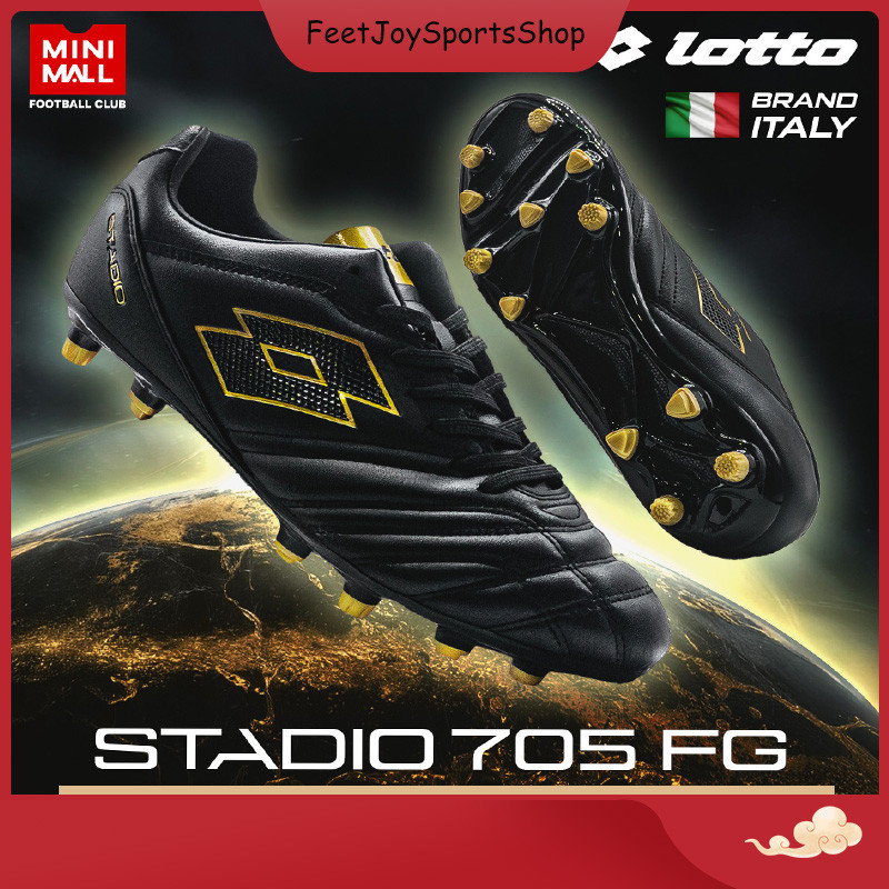 รองเท้าสตั๊ด LOTTO รุ่น STADIO 705 FG รองเท้าฟุตบอล หนังสังเคราะห์นุ่ม ชุดพื้นปุ่ม FG น้ำหนักเบา สวม