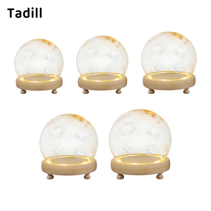 [negjsg] โดมแสดงพร้อมฝาครอบฐานไม้ตาราง Centerpiece กันฝุ่นตุ๊กตาอุปกรณ์เสริมPestle Glass Cloche Dome Display Jar Case