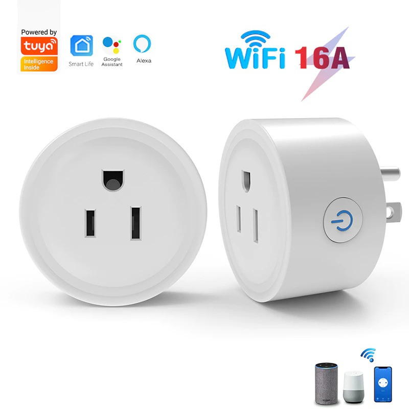 【COD】Smart plug, Smart plug wifi ปลั๊กไวไฟ ใช้ App Smart life หรือ eWelink Smart Plug Universal Tuya