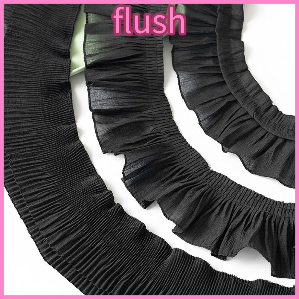 FLUSH Ruffled Lace Trims, กว้าง 9-12 ซม.ชีฟองชีฟองลูกไม้ Trims, เย็บเย็บปักถักร้อยอุปกรณ์เสริม 2Yards จีบลูกไม้ผ้า