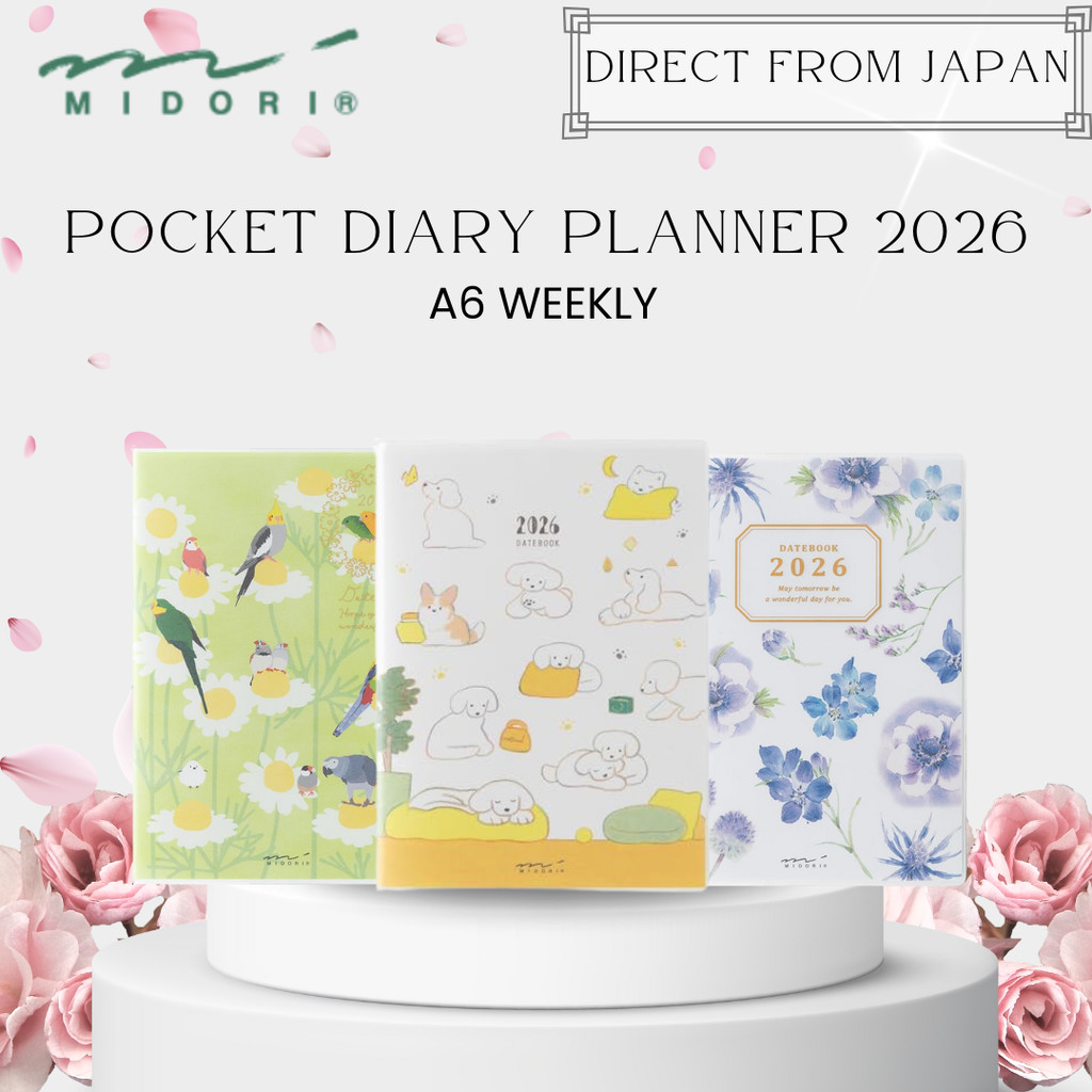 Midori Pocket Diary 2026 A6 Weekly Planner - Various Designs