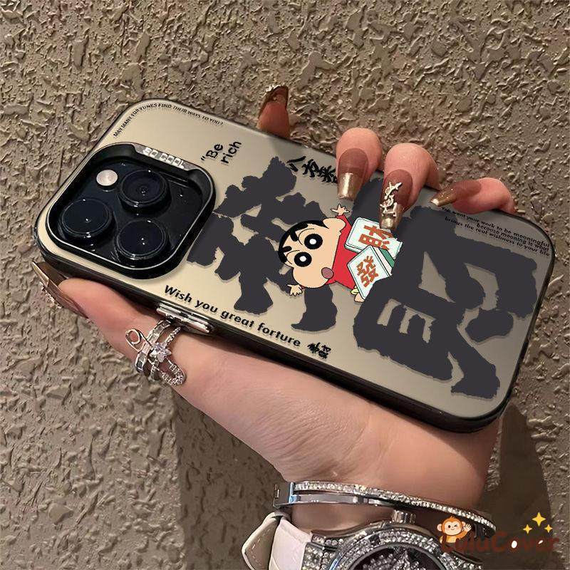 น่ารัก Crayon Shinchan สําหรับ Vivo Y78 Plus Y77T Y76S Y75 Y74S Y73 T2 Pro T2X 5G 4G ฝาครอบ Lucky Fa