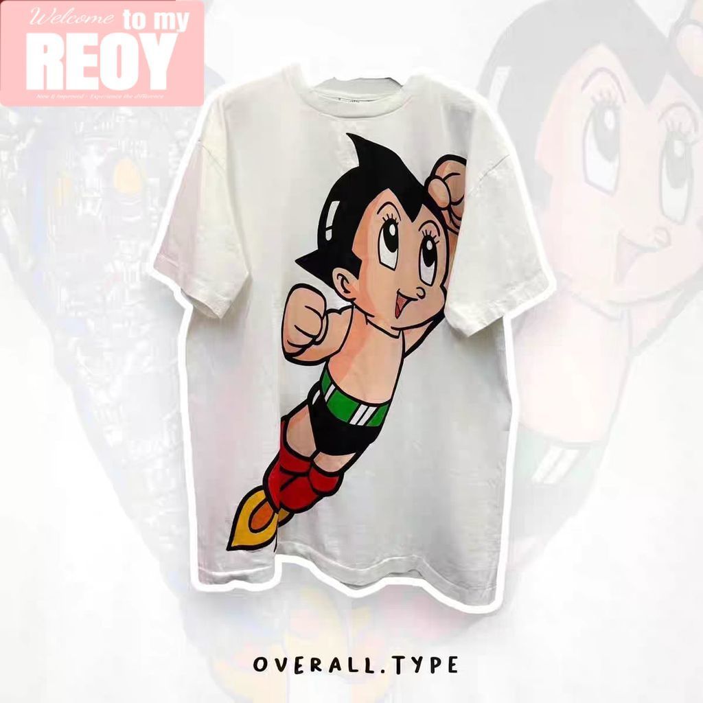 astro boy เสื้อยึด ผ้าเทคโนโลยี Sorona จากอเมริกา พิมพ์ลาย astro boy เสื้อยืด oversize เหมาะ ผู้หญิง