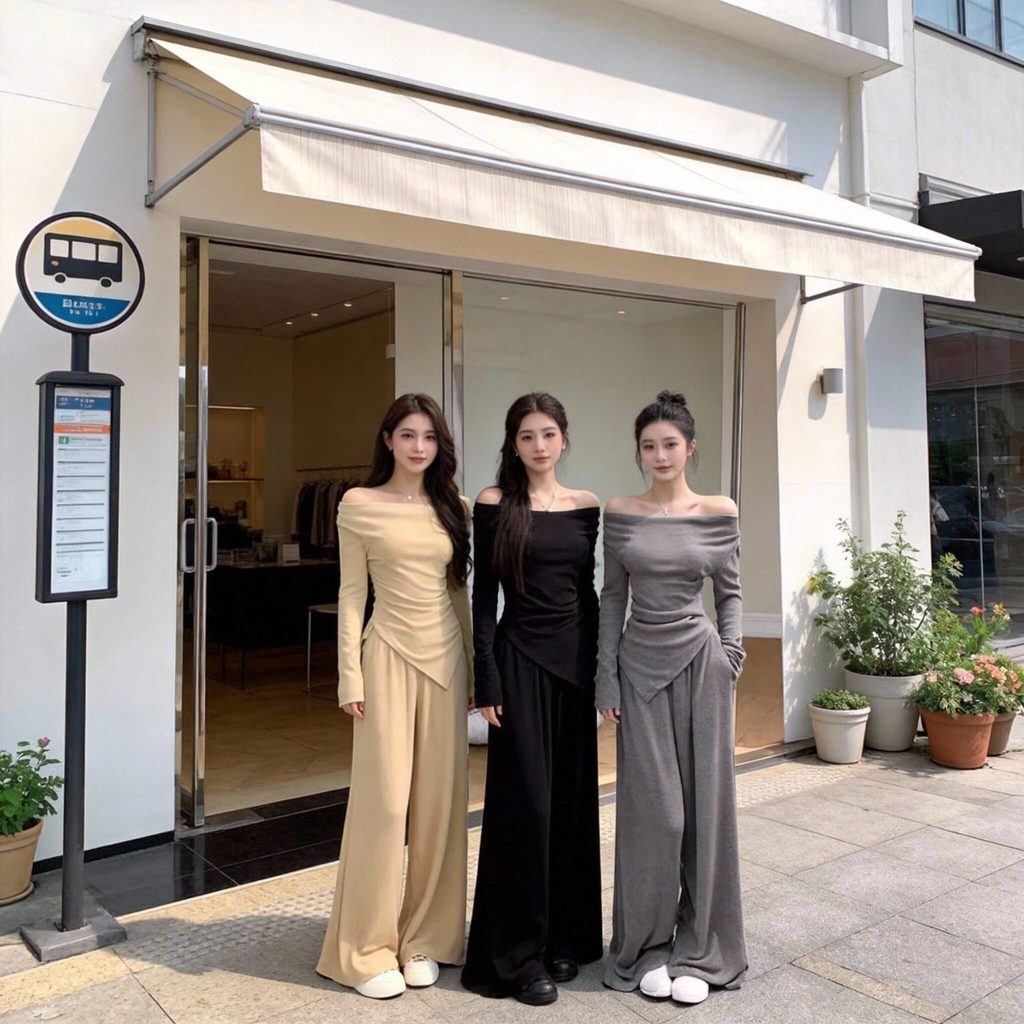 ชุดเซ็ทเสื้อแขนยาวปาดไหล่ ไอเทมยอดฮิตที่สาวแฟชั่นต้องมีติดตู้ แมตช์ง่ายได้ลุคสาวมั่น