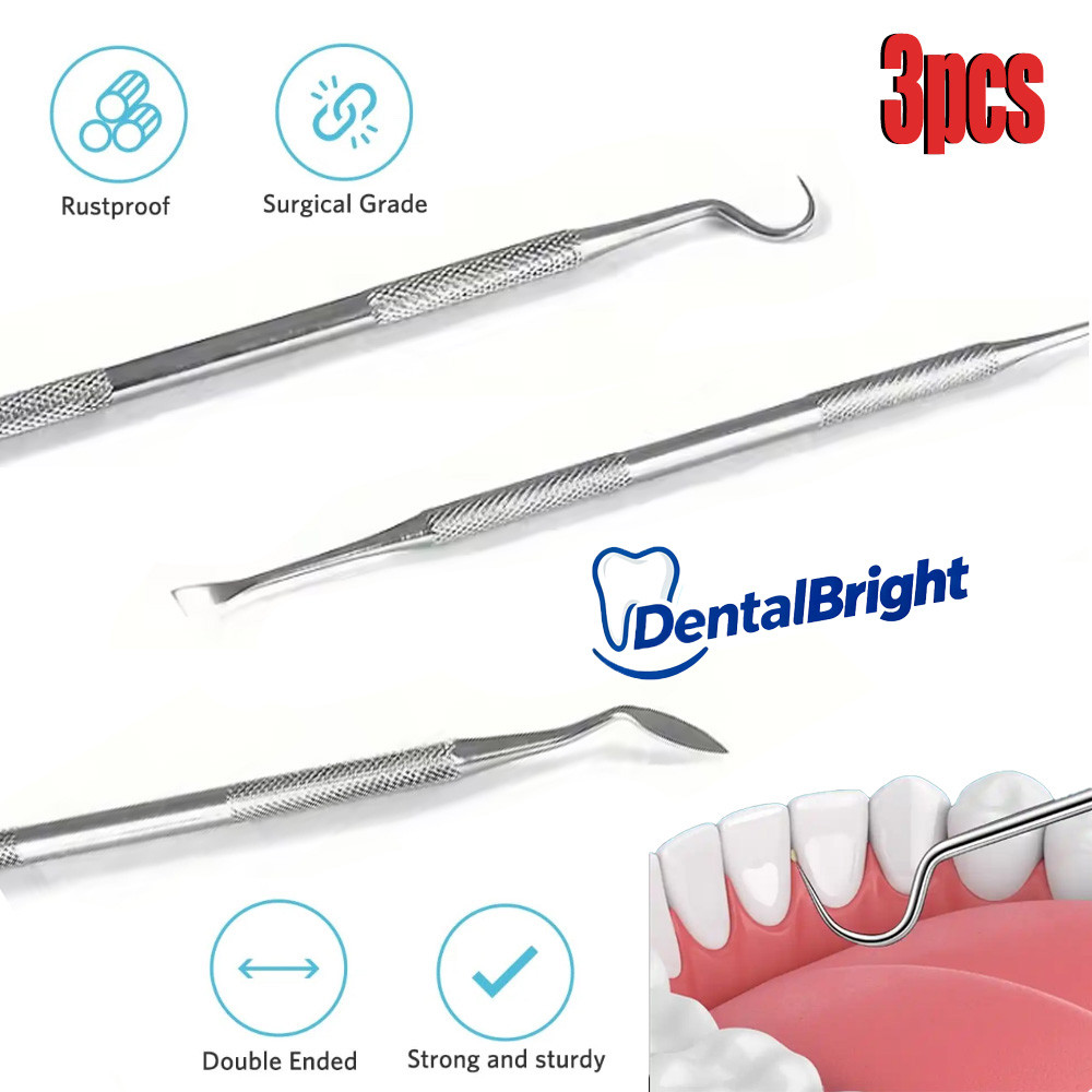 Dentist Clean Tools Dental Mirror Double Probe /sickle /hoe Tooth Cleaner Stainless Steel Dental Too
