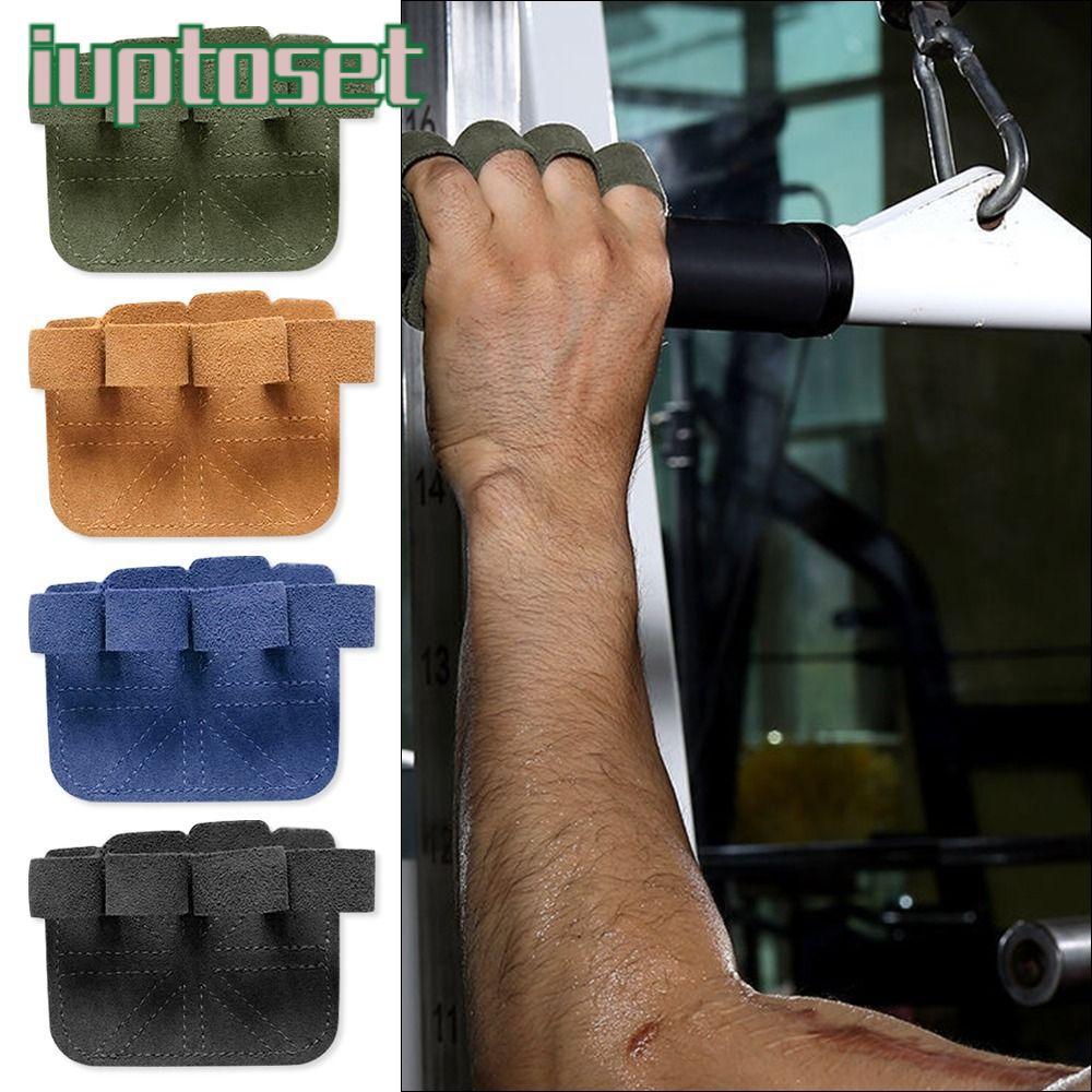 IUPTOSET 1 ชิ้น/ 1 คู่ปาล์ม Pad, หนังวัว 9 สีถุงมือยกน้ําหนัก, ถุงมือครึ่งนิ้วกันลื่น