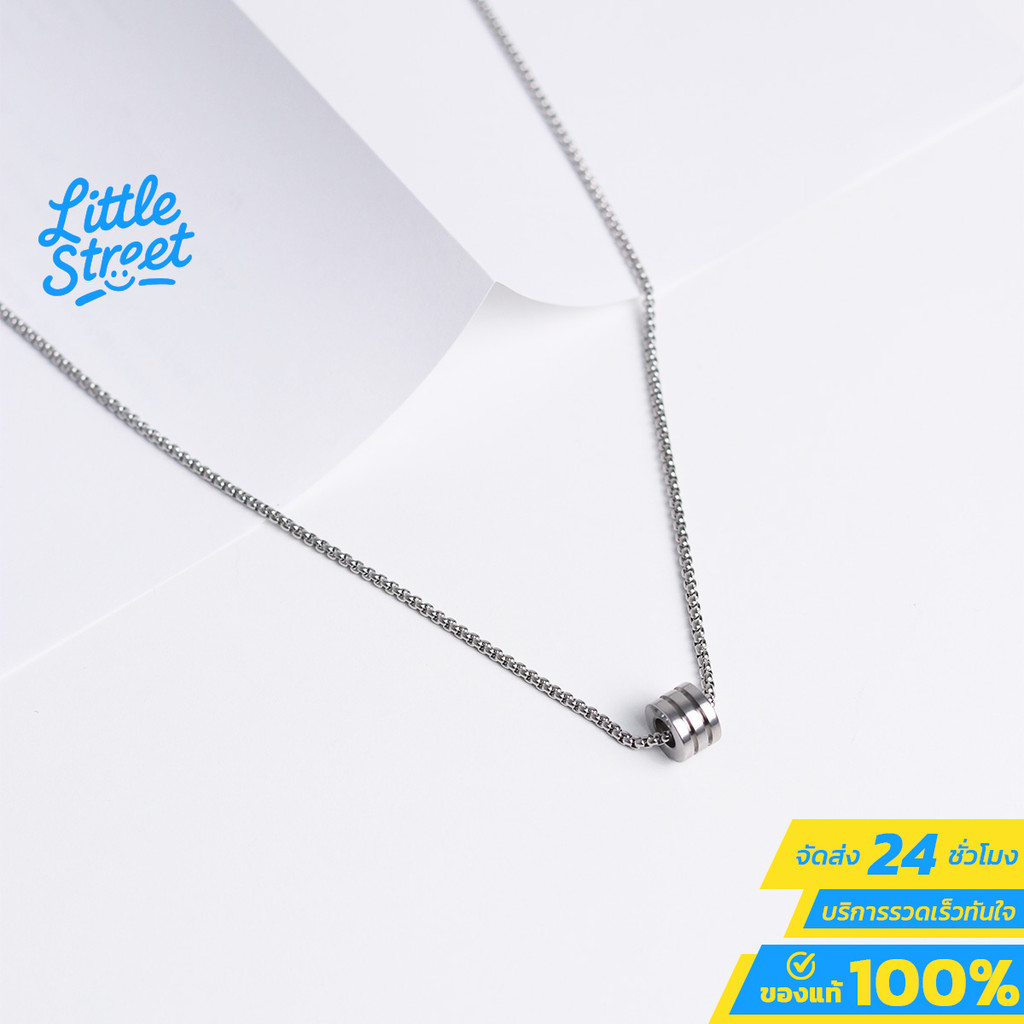 Necklace สร้อยคอผู้ชาย สีเงินคลาสสิก เข้ากับทุกโทนเสื้อผ้า ดีไซน์เรียบหรู สไตล์มินิมอล