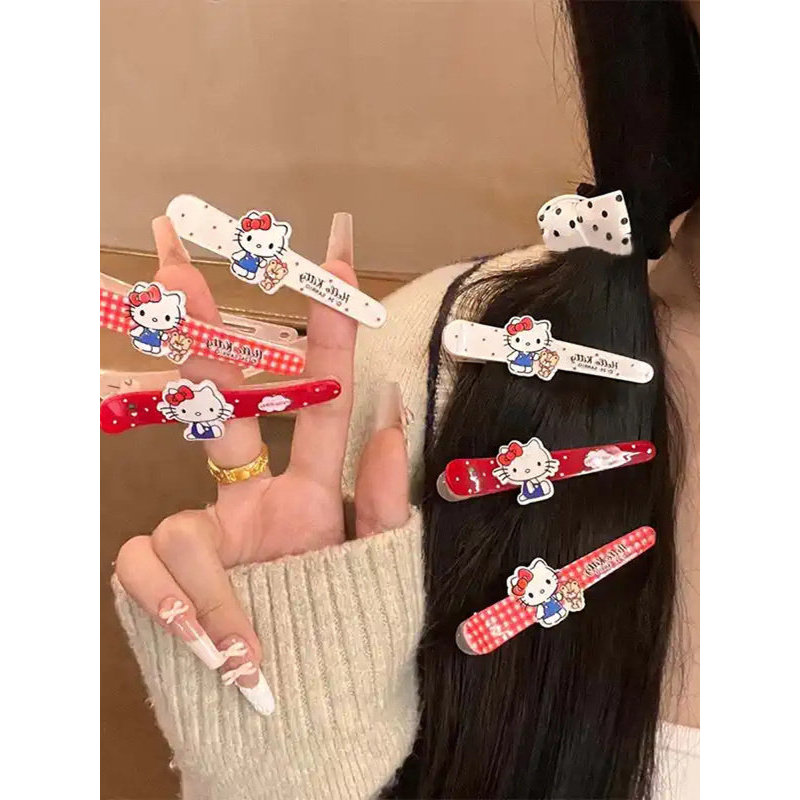 Sanrio Katie Ins Duckbill คลิปหนังศีรษะ พร้อมเครื่องประดับผมทรงฮีแอดเดรส กิ๊บติดผมน่ารักสไตล์การ์ตูน