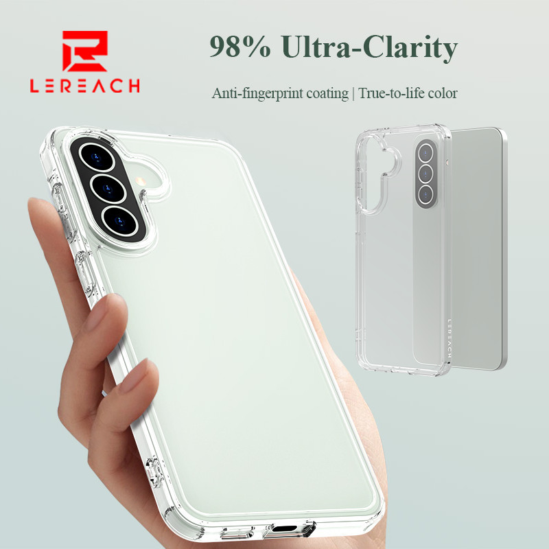 Lereach สําหรับ Samsung Galaxy A57 A37 A27 A17 A07 A56 A55 A54 A16 5G กรณีคริสตัลใสกันกระแทกพร้อมเทคโนโลยี Anti Yellowing TPU PC Hybrid Design