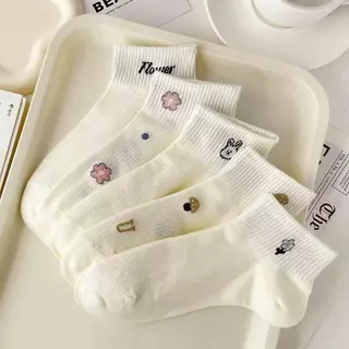 SY SHOP899 ถุงเท้าข้อสั้น (5ลาย/10คู่) ถุงเท้าแฟชั่น สไตล์เกาหลี ใส่สบาย