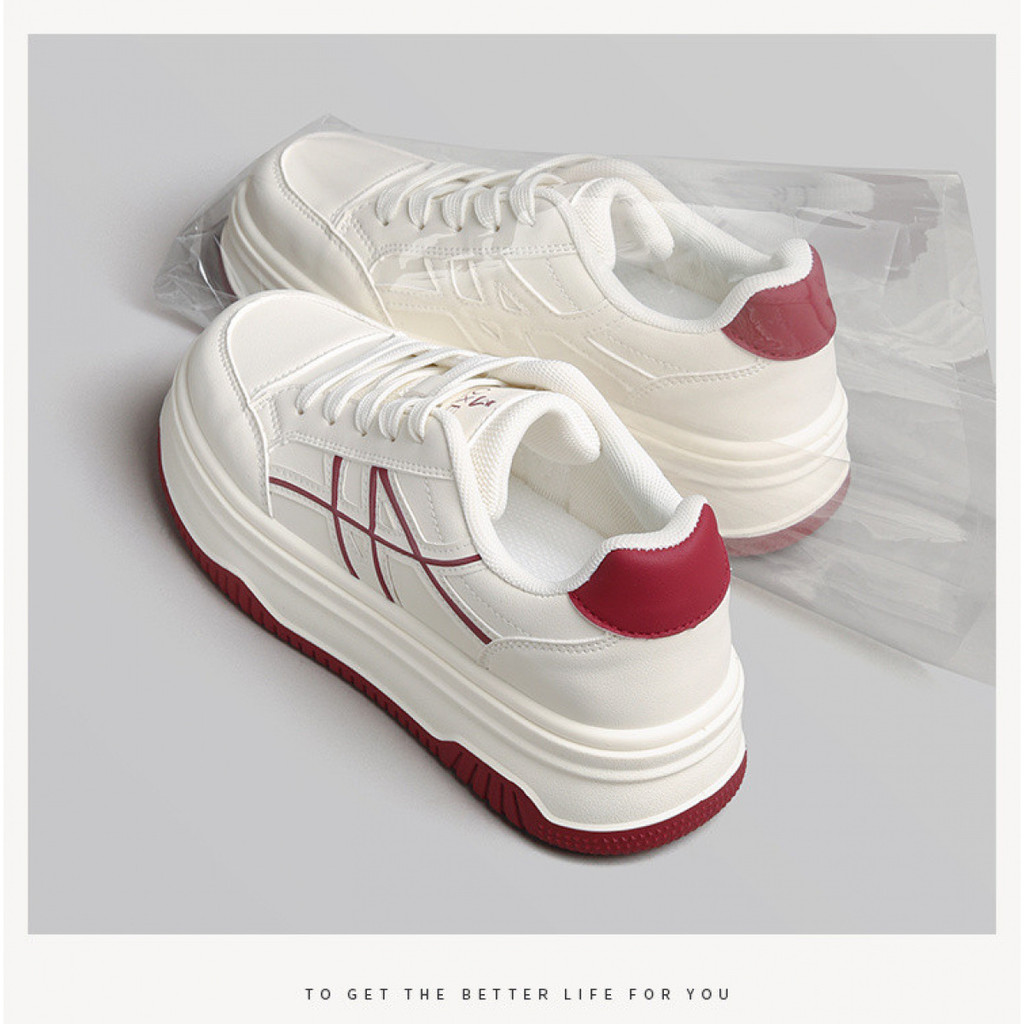 FOXER รองเท้ากีฬาผู้หญิงแฟชั่น All-Match หนาSoled สบาย Shock-Absorbing Antibiotic Breathable รองเท้าลําลองกลางแจ้ง