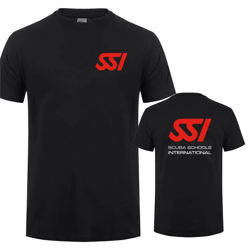 เสื้อยืดดำน้ำ SSI รุ่นใหม่สำหรับผู้ชาย ผลิตจากโพลีเอสเตอร์ ระบายอากาศได้ดี เหมาะสำหรับกีฬาและสวมใส่ลำลอง ดูแลรักษาง่าย ข