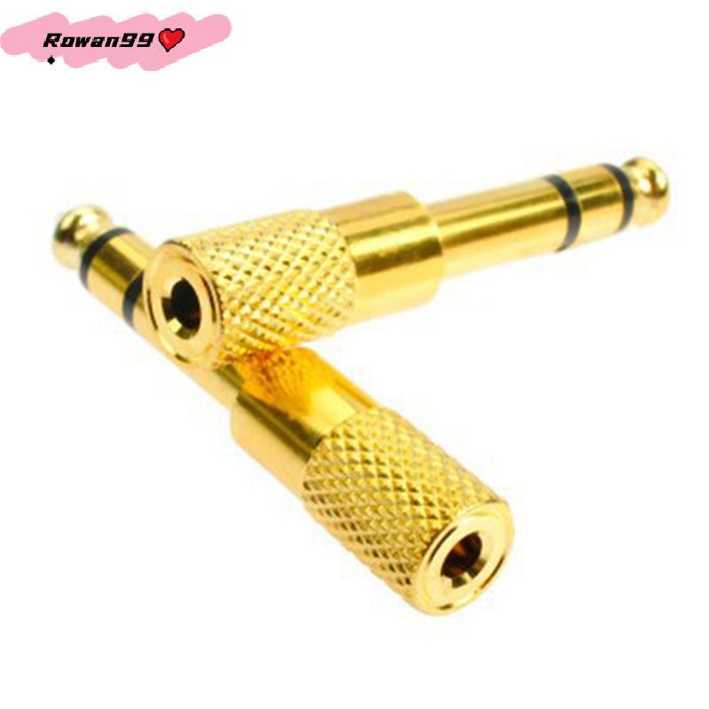 ปลั๊กตัวผู้ขนาด6.5มม. สีทองเป็นอะแดปเตอร์แจ็คตัวเมีย3.5มม. สำหรับแปลงเสียงไมโครโฟนการขยายเสียง