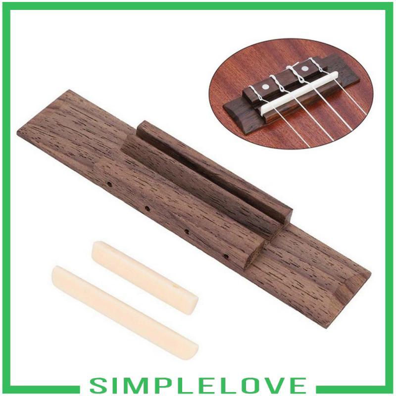 [เรียบง่าย] Ukulele Rosewood Bridge Saddle Saddle Nut สําหรับอุปกรณ์เสริมทดแทนกีตาร์