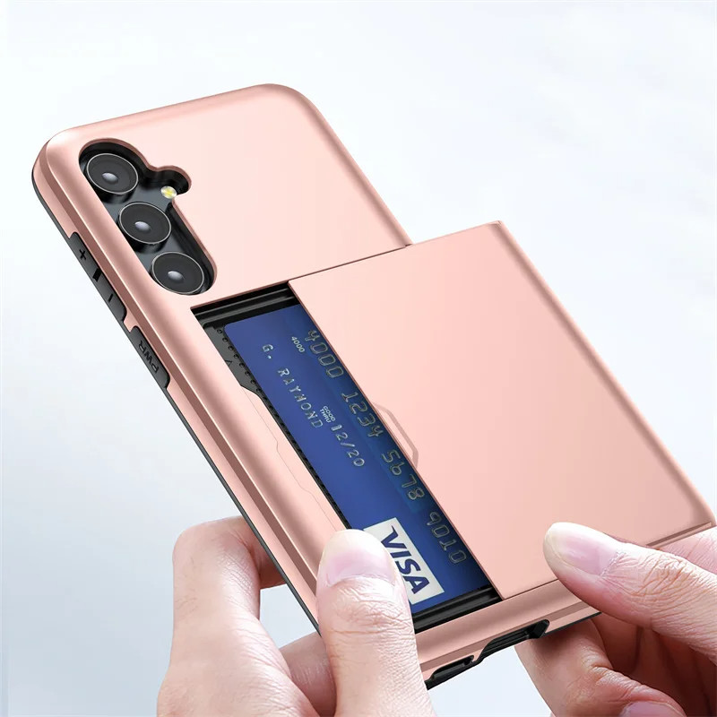 สําหรับ Samsung Galaxy A57 A37 A17 A56 A36 A16 A55 5G กันกระแทกกระเป๋าสตางค์พร้อมผู้ถือบัตรเครดิตสล็อต