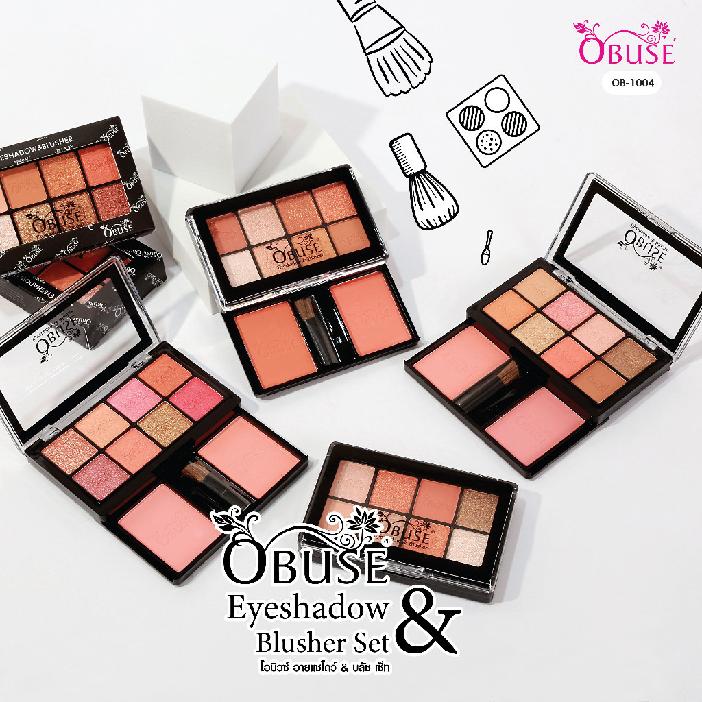 แท้/ดีลสุดคุ้ม/ไลฟ์ทุกวัน OB-1004 Obuse Eyeshadow&Blush 16.5g. ราคา ถูกที่สุด ดีลบีเคเค แกลเลอรีภาพที่ 3