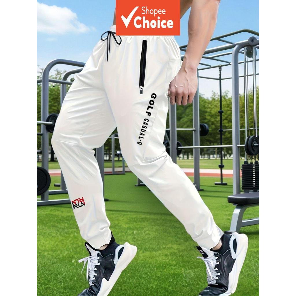 กางเกงกีฬาผู้ชายผ้าไหมน้ําแข็ง 2026 รุ่นใหม่ แห้งไว ยืดหยุ่นสูง ทรงเข้ารูป ผูกขาแบบลําลอง พร้อมสําหรับฤดูร้อน