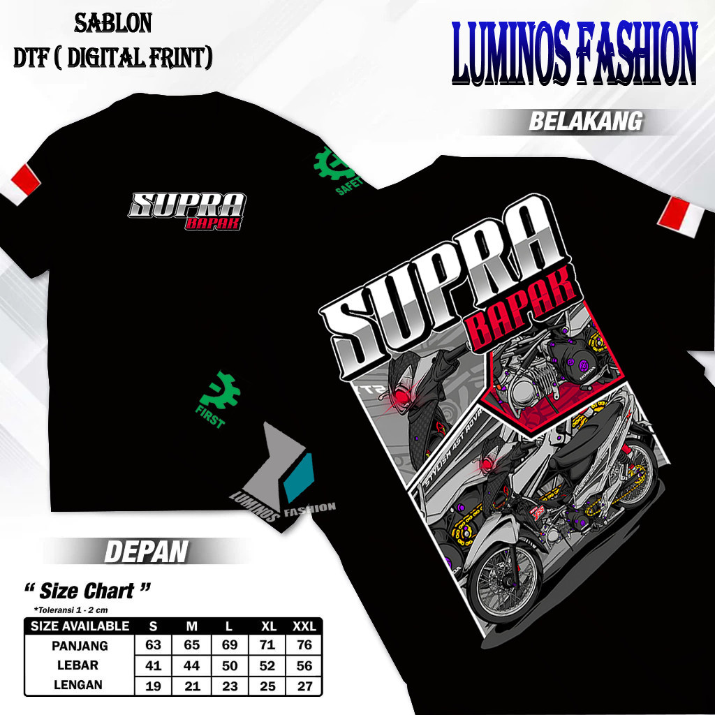 Distro เสื้อยืด Honda Supra 125 เสื้อยืด Supra เสื้อยืดผู้ชาย Suprafit เสื้อยืด Supra ขี่เสื้อยืด Su