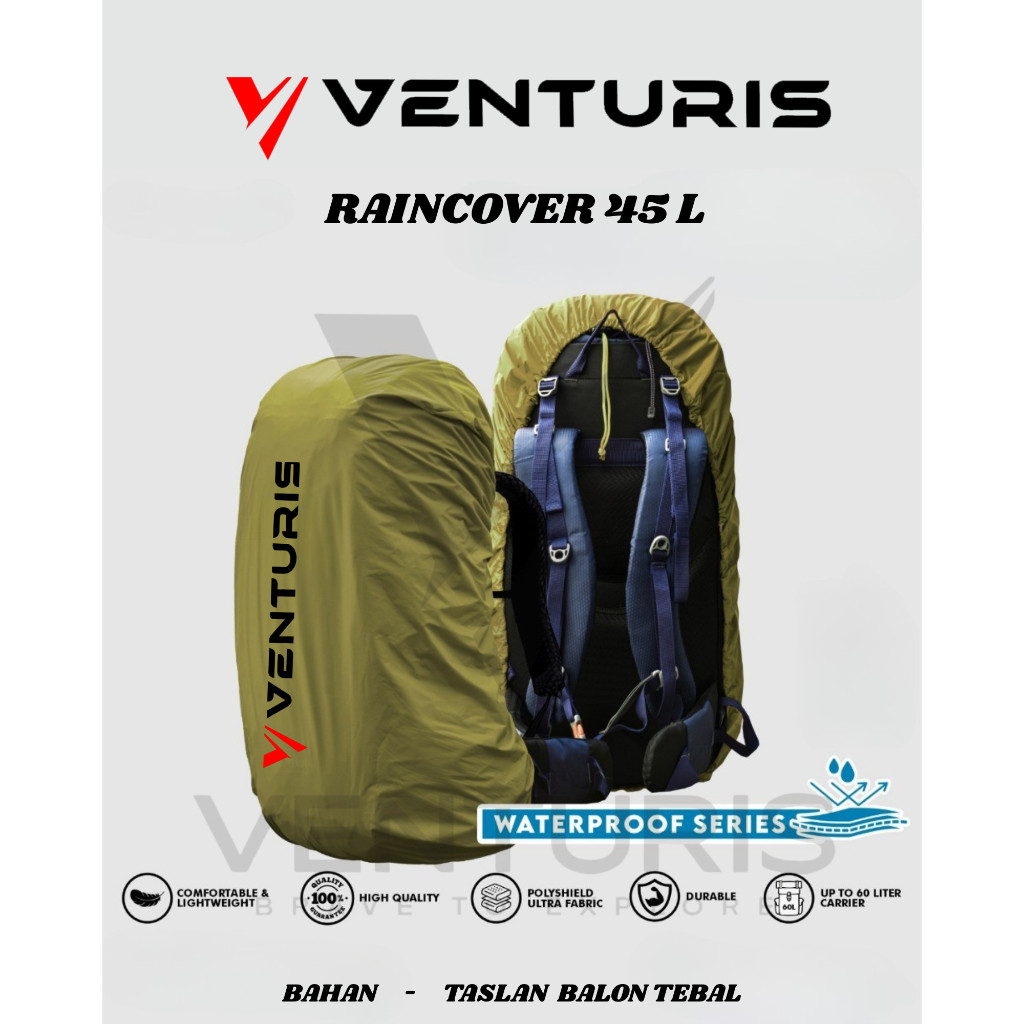 ผ้าคลุมกันฝน 45 ลิตร Venturis กระเป๋ากันน้ํา Cove Daypack