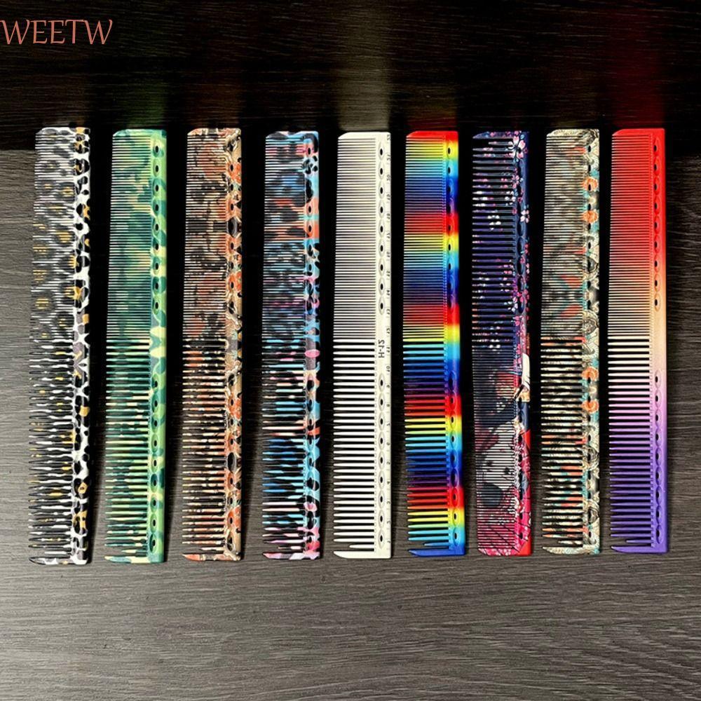 WEEKW หวีตัดผม, หวีทําผม Pro พลาสติกสี, DIY ทนทาน Professional Anti-Static Fine Cutting Comb Salon