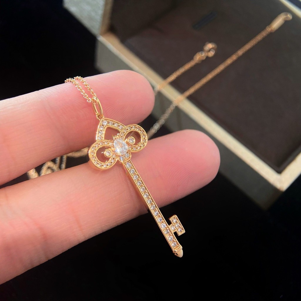 สร้อยคอทองอารมณ์หวานเพชรในลักษณะหัวใจ สไตล์เกาหลี 2.22 SP