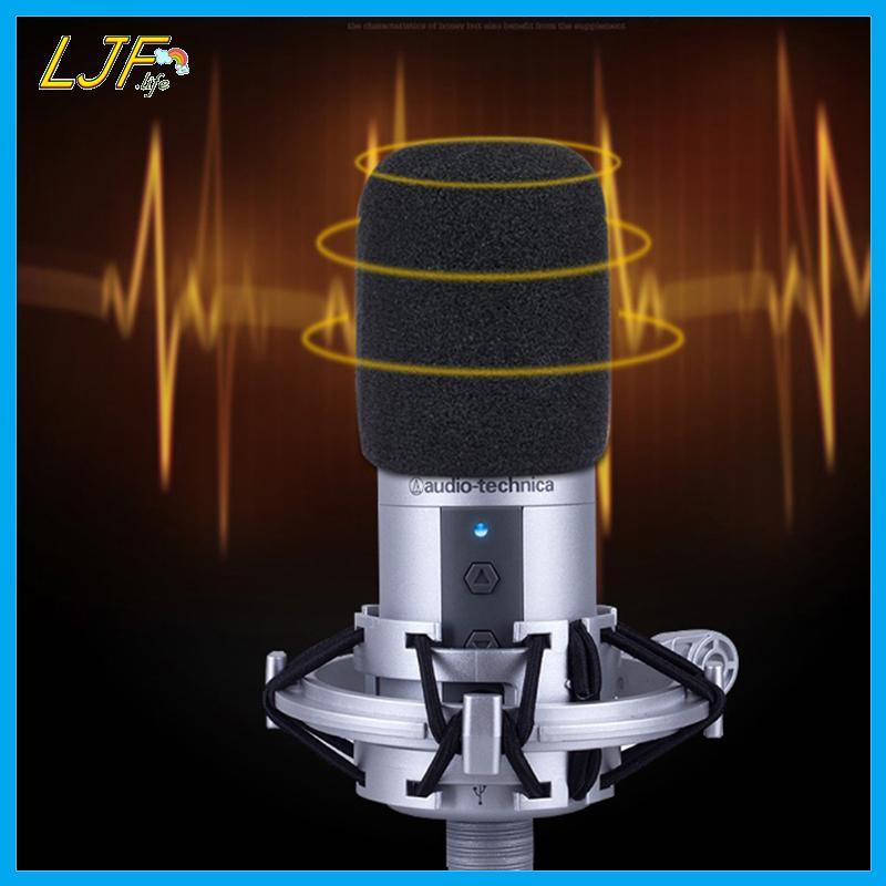 LJF 1PC AT2020 Mic กระจก, Windproof โฟม Pop Filter สําหรับ Audio Technica ATR2500 AT2035 AT2050 AT40