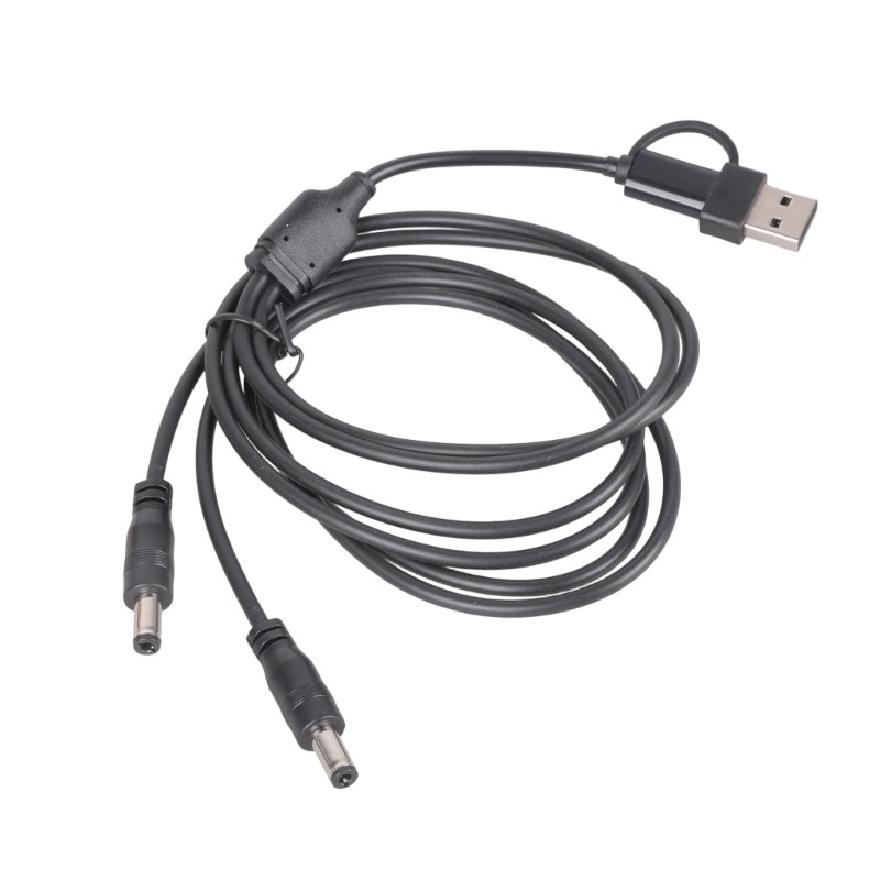 WU 2 In 1 สายไฟ USB Type C ถึง 5 5x2 5 มม.5V 3A สําหรับลําโพงพัดลมกล้อง