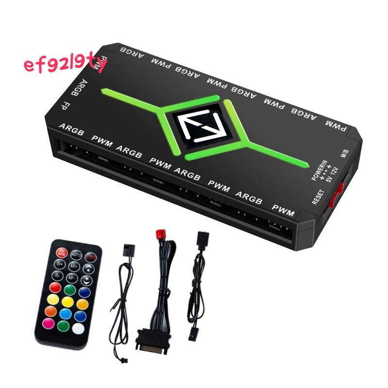 5V 3 Pin ARGB Controller Cooling 4 Pin PWM พัดลม Hub PWM ARGB พัดลม Hub สําหรับ 5V แอดเดรส ARGB คอมพ