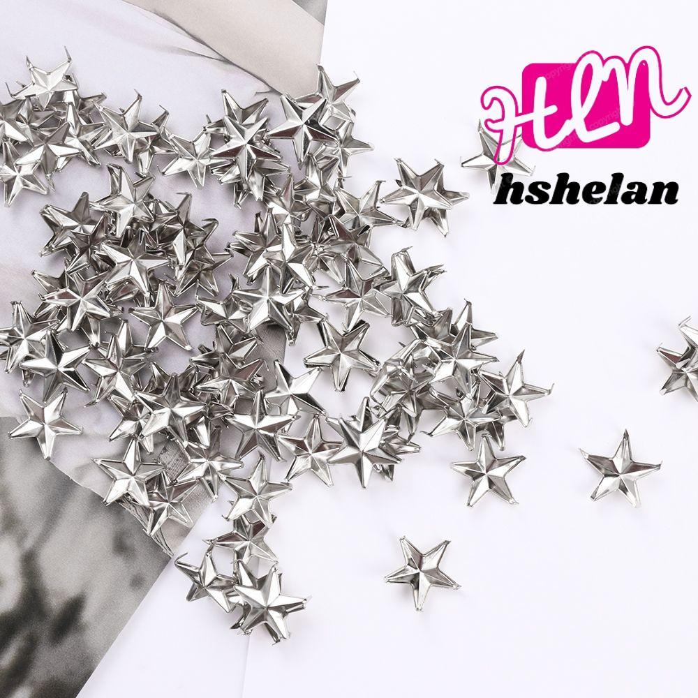 HHSHELAN 15mm Star Rivets Garment Rock Punk Silver Clothes Accessories Spots Nailhead