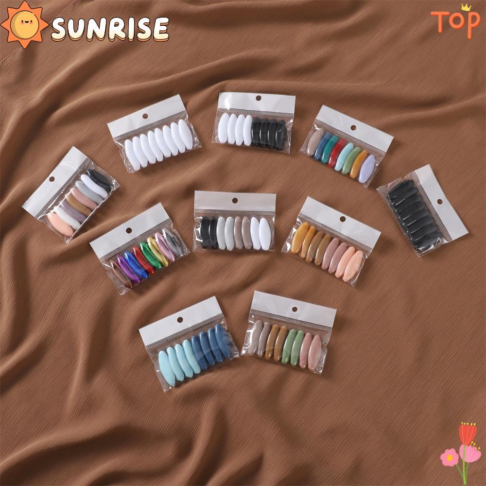 พระอาทิตย์ขึ้น 8ชิ้น/เซ็ตฮิญาบเข็มกลัด,สีทึบอุปกรณ์เสริมผ้าพันคอพลาสติกเข็มกลัด,แก้ไขผ้าพันคอ สง่างาม ที่รัก เข็มกลัด