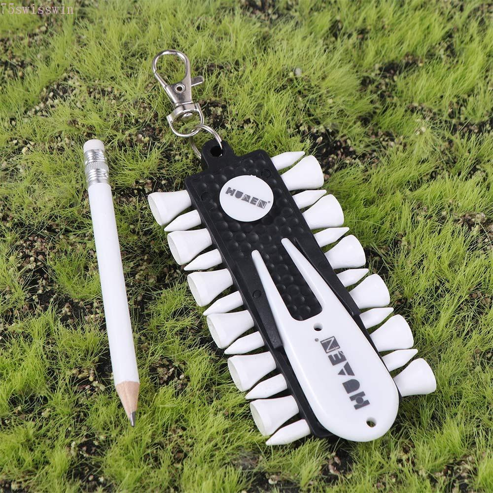 SWISSWIN Golf Tees Rack, Divot Repair Tool Storage อุปกรณ์กอล์ฟ Tees Holder, มัลติฟังก์ชั่น 3-in-1 เ