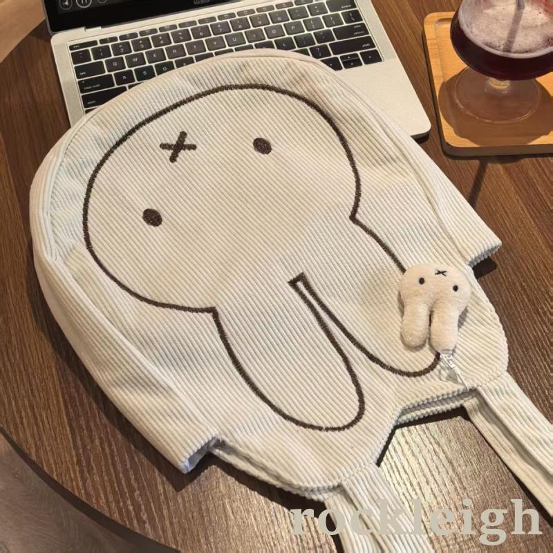 Miffy Rabbit กระเป๋าโท้ทความจุมาก สำหรับช้อปปิ้งและใช้งานประจำวัน ทำจากผ้าลูกฟูก สไตล์แฟชั่น เหมาะสำหรับฤดูใบไม้ร่วงและฤดูหนาว