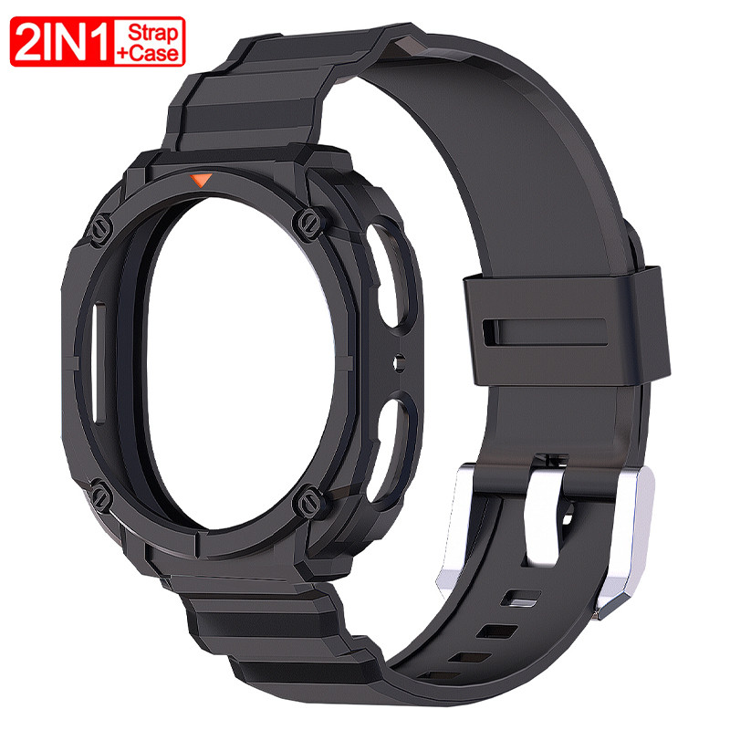 2-in-1 กรณี + สายรัดสําหรับ Samsung Galaxy Watch 8 40 มม.44 มม.TPU ซิลิโคน Band เปลือกป้องกันสําหรับ
