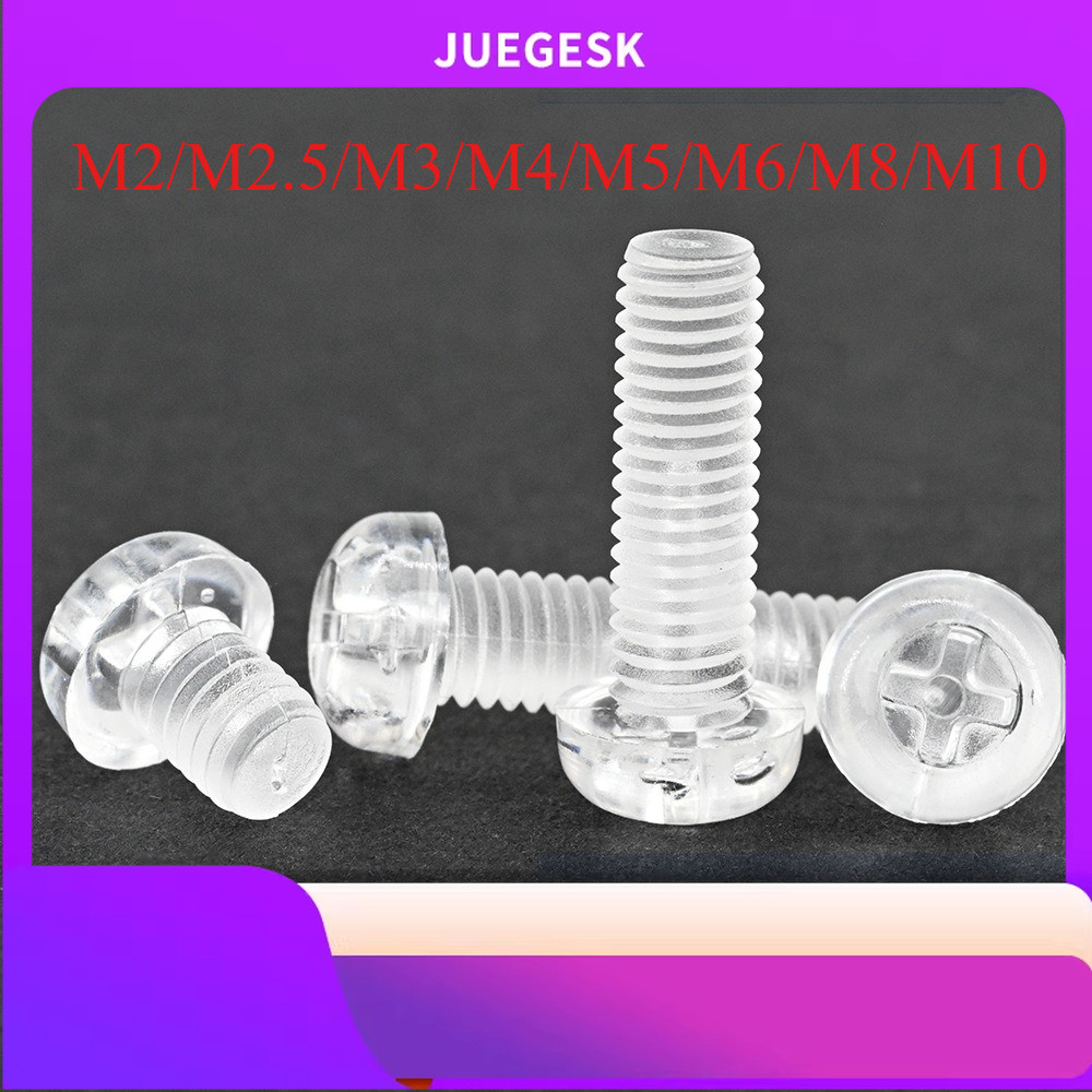 โปร่งใส Cross หัวกลม Bolt PC พลาสติก Bolt/Nut M2/M2.5/M3/M4/M5/M6/M8/M10DC-JM