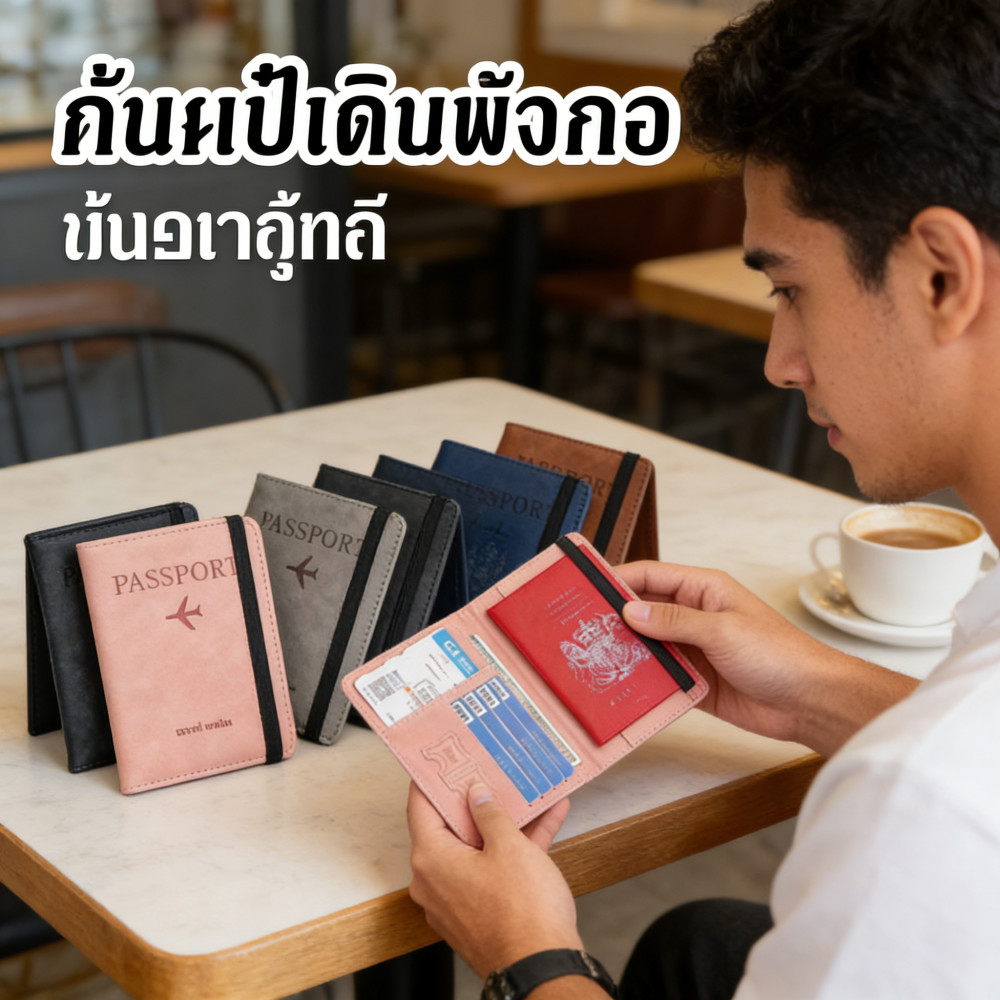 ข้อมูลปกป้อง ข้อมูลกระเป๋าพาสปอร์ตแท้ ซองพาสปอร์ต RFID safe!! วัสดุหนัง PU