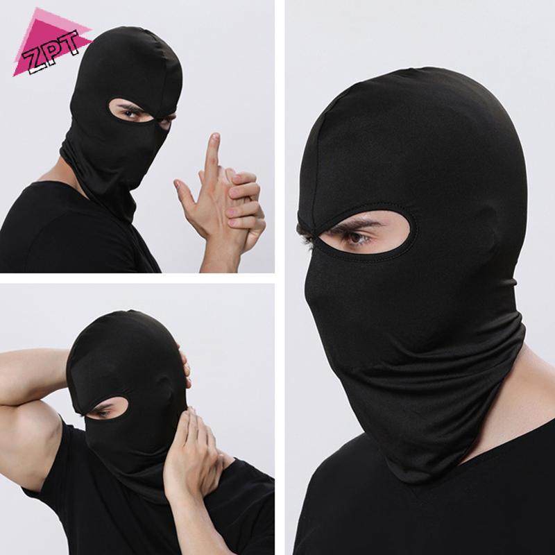 [ZPT] 2 หลุม Balaclava รถจักรยานยนต์ Face Mask Moto หมวกกันน็อค Hood Ski Ne Full Face Mask Windproof