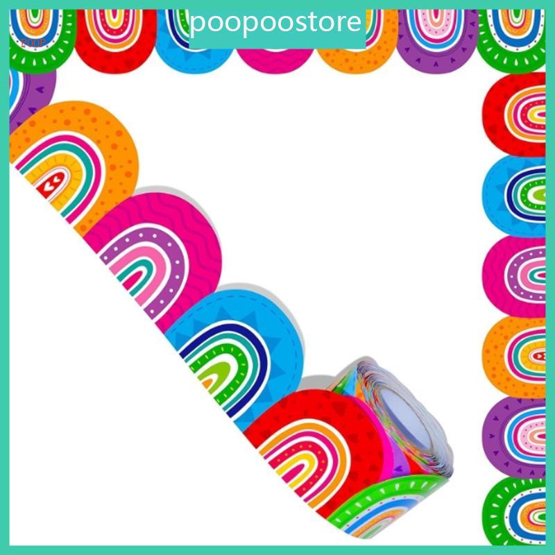 POOP 10m สีสัน Bulletin Board Border ตกแต่งห้องเรียน Border น่ารัก Trim Noice Board Border สําหรับโรงเรียน