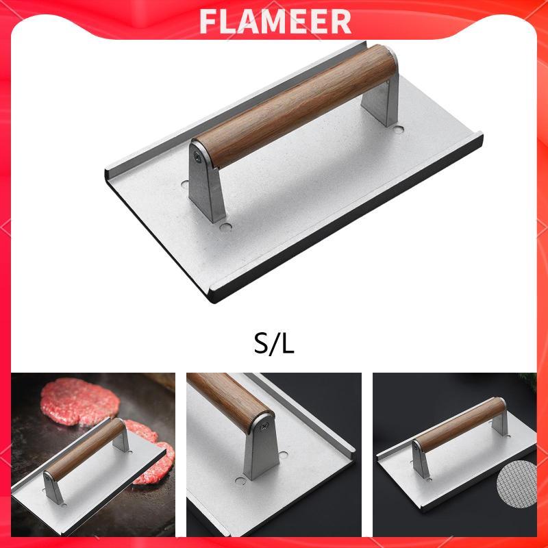 [Flameer] Bacon Press สี่เหลี่ยมผืนผ้า Nonstick Heavy Duty Grill Press สําหรับเตาย่างผัก