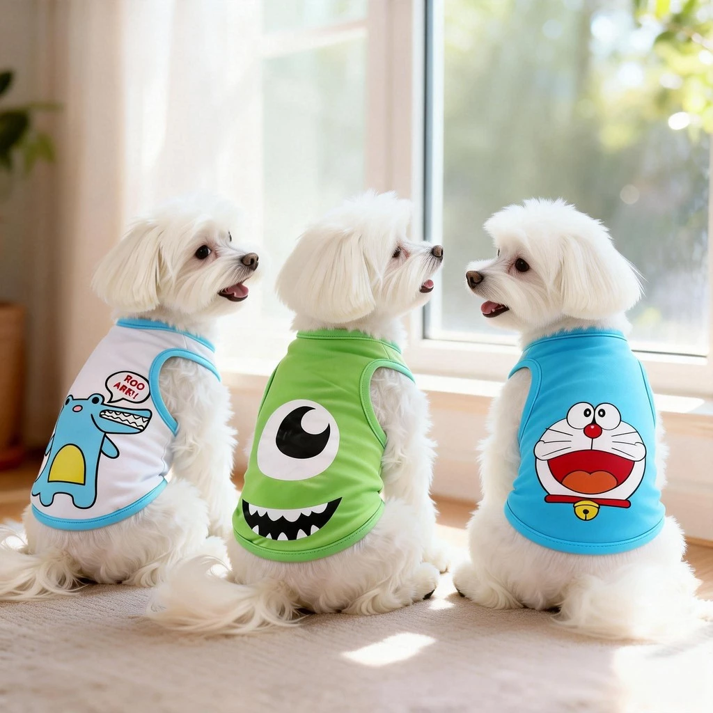 เสื้อกั๊กสัตว์เลี้ยงสําหรับกระต่ายแมวฤดูร้อน Breathable Rabbits เสื้อผ้าผมไม่ติดหวานพิมพ์กระต่ายเสื้อผ้าชุดนอน ubranko dla kota