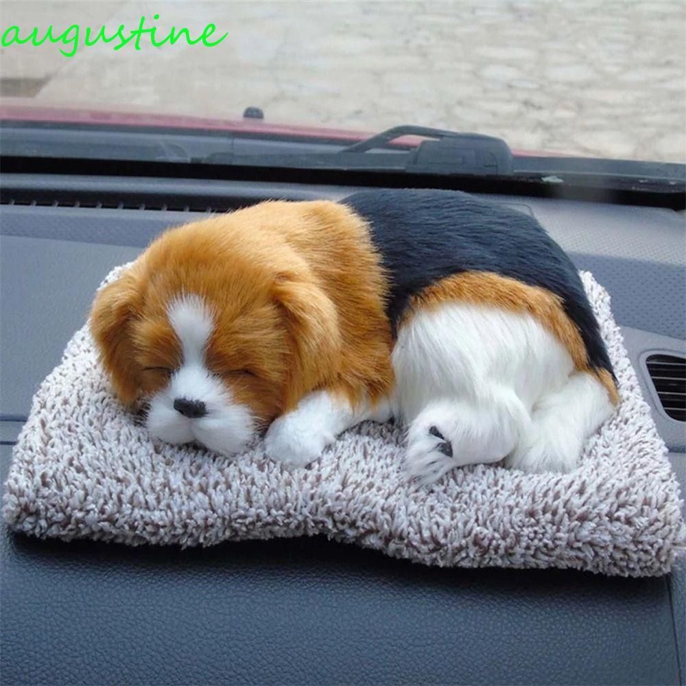 AUGUSTINE สุนัขจําลองของเล่นเด็กอุปกรณ์รถยนต์ตุ๊กตาสุนัขแดชบอร์ดตกแต่งเด็กของขวัญตุ๊กตาสุนัขรถยนต์ตก