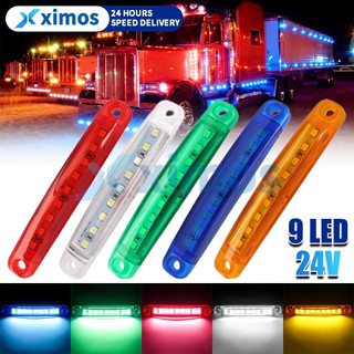 1ชิ้น ไฟติดข้างรถ​​ DC12-24V 9LED ไฟสัญญาณเตือน ไฟตกแต่ง สีแดง/เหลือง/ขาว/ฟ้า/เขียว สําหรับรถยนต์/บรรทุก/พ่วง รุ่นทั่วไป