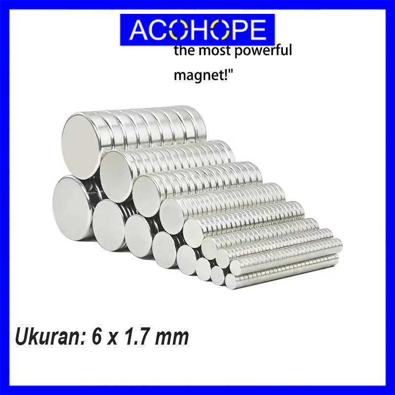 Afope Magnet รอบ Neodymium NdFeB N25 6x1.7 มม. 100 ชิ้น - YN35