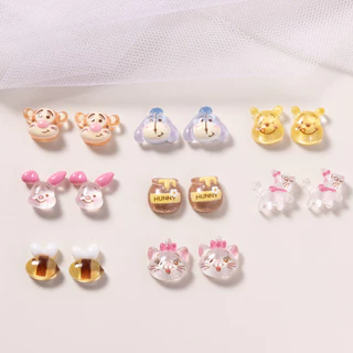 30 ชิ้นเรซิ่นมินิการ์ตูน Sanrio ตุ๊กตาหมี, ลูกแมว, ผึ้ง, bee bottle Charms Rhinestones DIY Craft สําหรับเล็บ 3D เครื่องประดับ