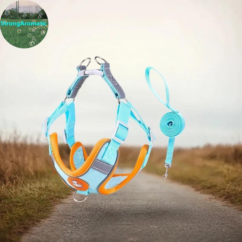 StrongAromatic Harness ชุดปรับปลอกคอสุนัขสุนัขขนาดเล็กและขนาดกลางลูกสุนัขเสื้อกั๊ก Bichon French Bul