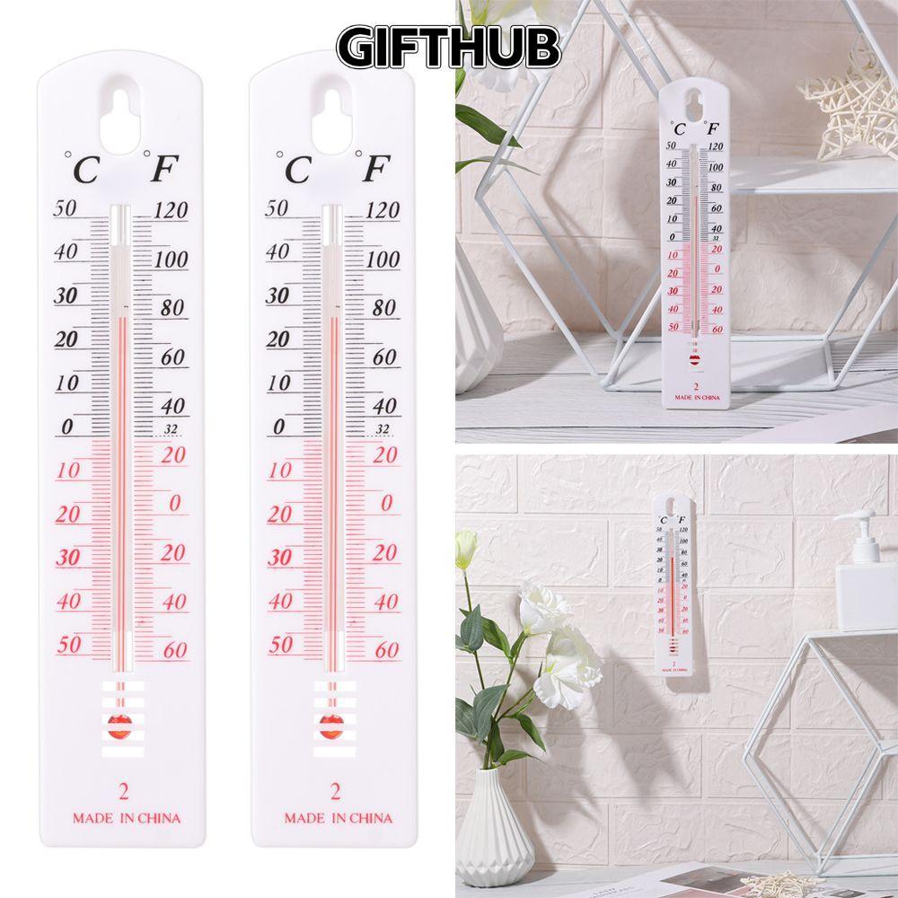 GIFTHUB ในร่มกลางแจ้งอุณหภูมิพลาสติกแขวนผนังทนทานเครื่องวัดอุณหภูมิ