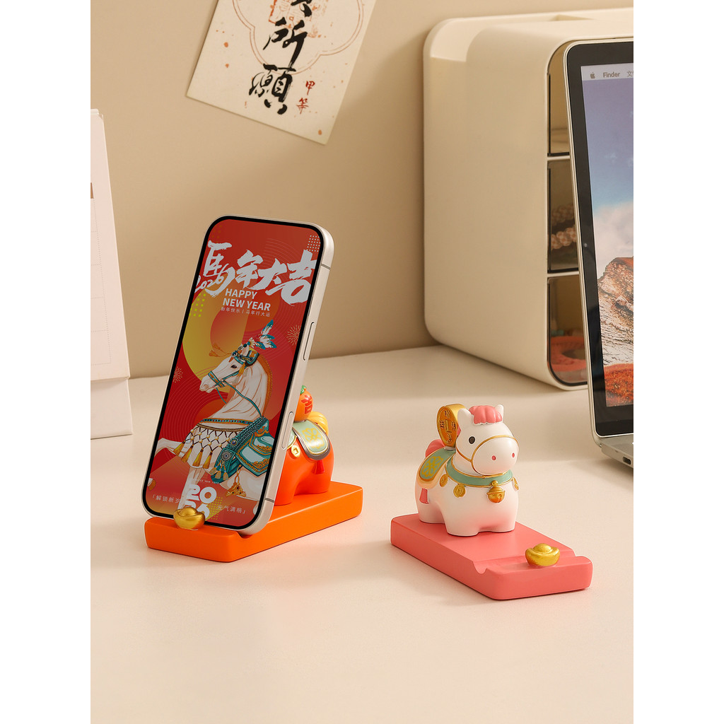 ผู้ถือโทรศัพท์น่ารัก litem desktop holder น่ารักราศีม้ามิ่งขวัญผู้ถือโทรศัพท์มือถือเครื่องประดับสําน