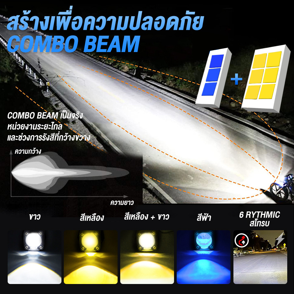 150W สปอร์ตไลท์ LED มอเตอร์ไซค์ 6โหมด DC9-​​85โวลต์ สีขาว-เหลือง มีไดรเวอร์ ราคา ถูกที่สุด ดีลบีเคเค แกลเลอรีภาพที่ 3