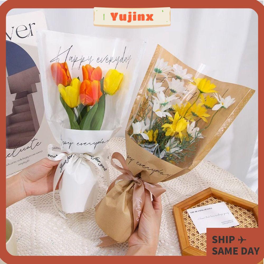 YUJINX 20/30PCS Rose Packing Sleeve Bag, Wrapping Sleeve Single Rose Bouquet Packing Bag, Plastic Fl