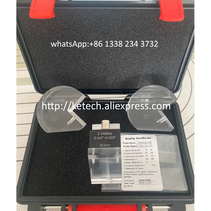 AWS Angle Beam Probe Transducer สําหรับการตรวจจับข้อบกพร่องอัลตราโซนิก NDT AWS Probe (คริสตัลปกติ)+W