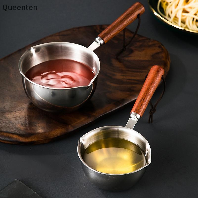 Queenten กระทะน้ํามันสแตนเลส 150ML 300ML หม้อขนาดเล็กทําอาหารเนยละลายหม้อช็อกโกแลตเครื่องครัวเครื่อง